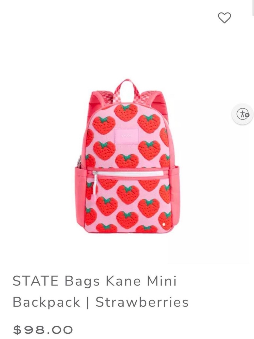 STATE Kids Red & Pink Strawberry Heart Print Backpack - Picture 8 of 8